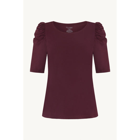 CLAIRE CWAdrienne draped T-Shirt T-shirt L/S 3748 Wineberry