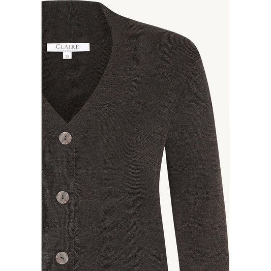 CLAIRE CWCait Cardigan 14579 Hot Fudge Melange