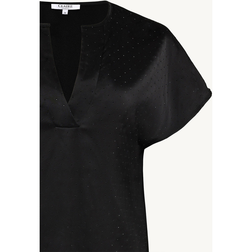 CLAIRE CWReyyan Rhinestone Shirts 3244 Black