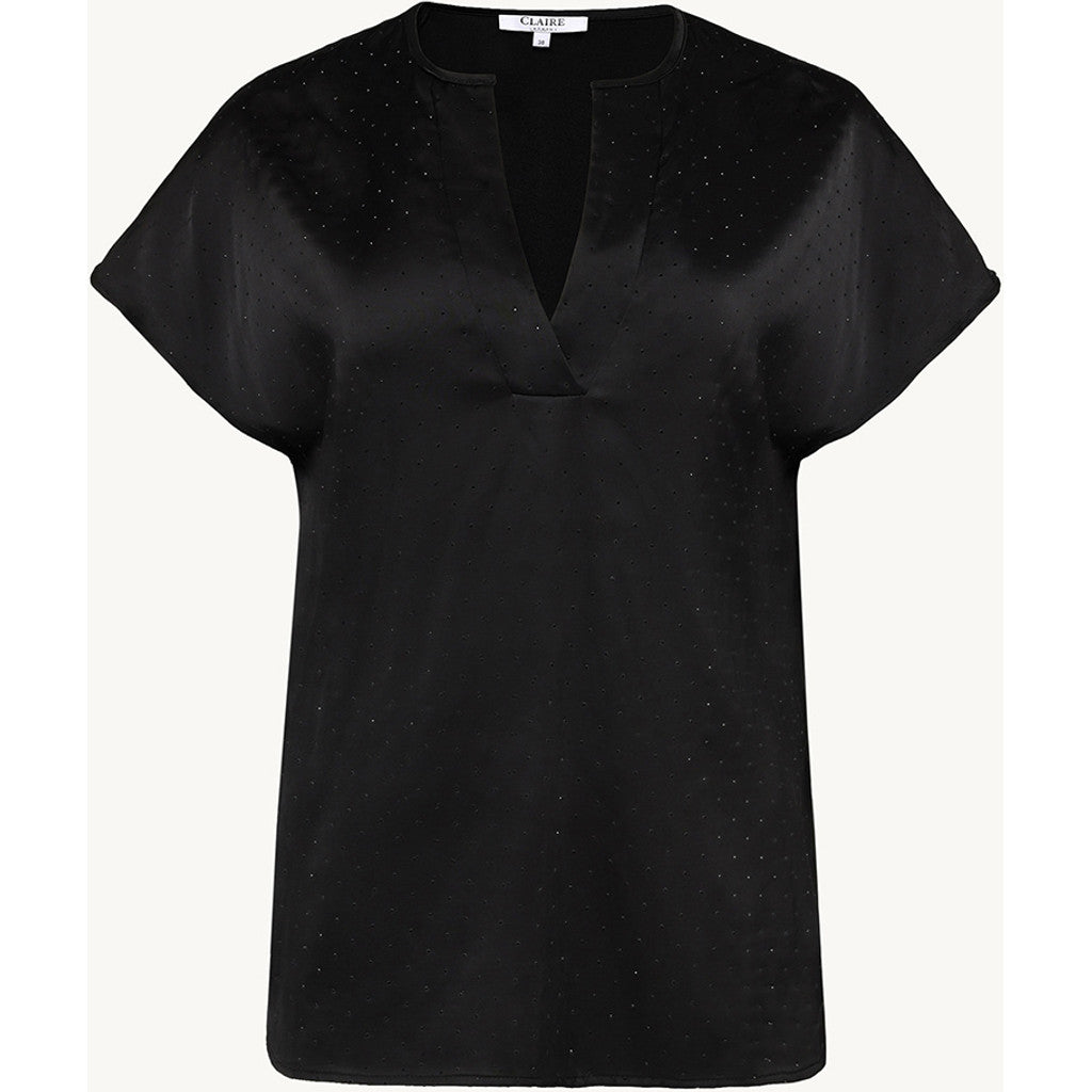 CLAIRE CWReyyan Rhinestone Shirts 3244 Black