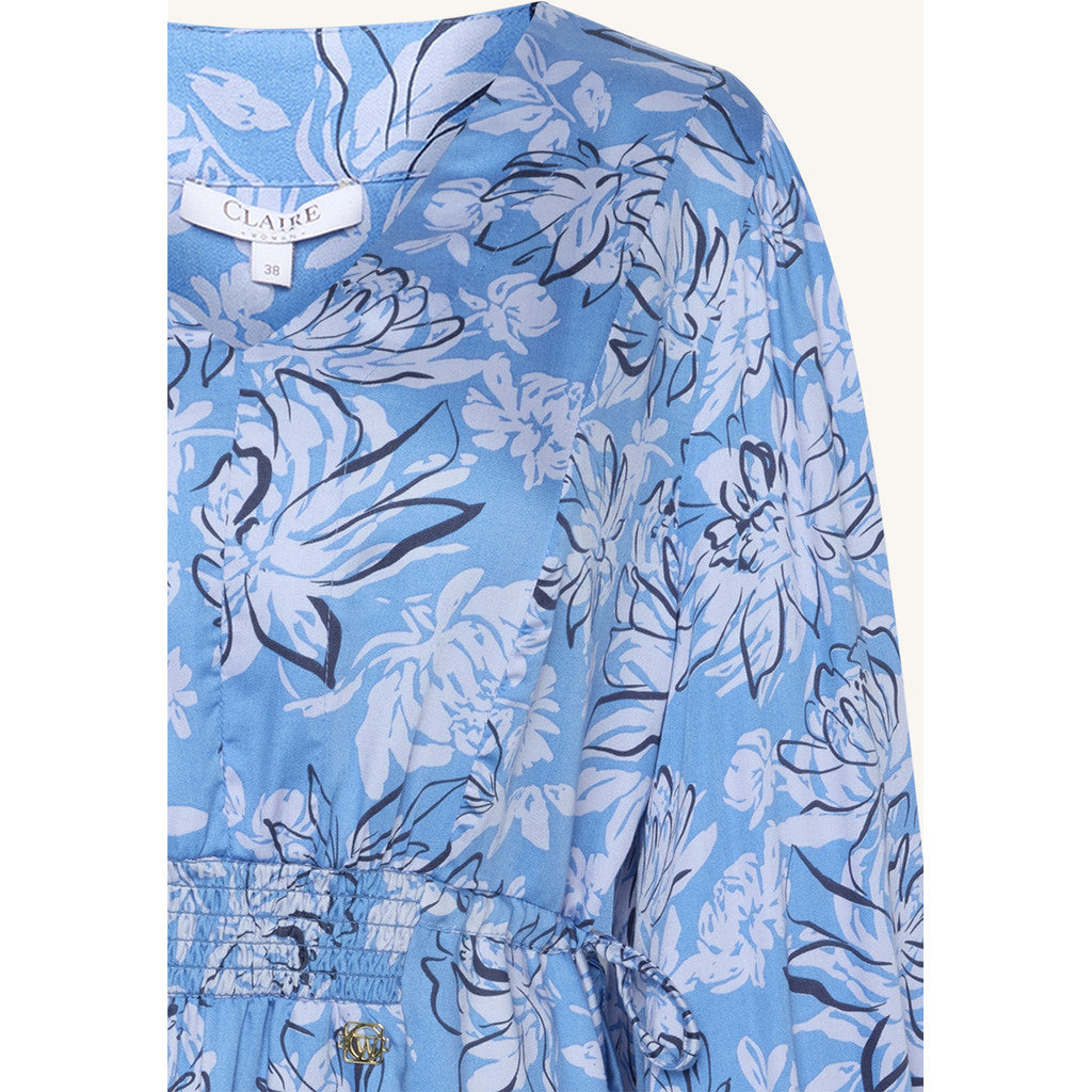 CLAIRE Dress CWDaimara Peonies Dresses 4155 Blue Iris