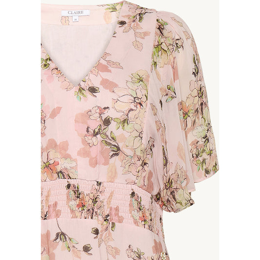 CLAIRE Dress CWDanijela Flower Leaves Dresses 4306 Pink Touch