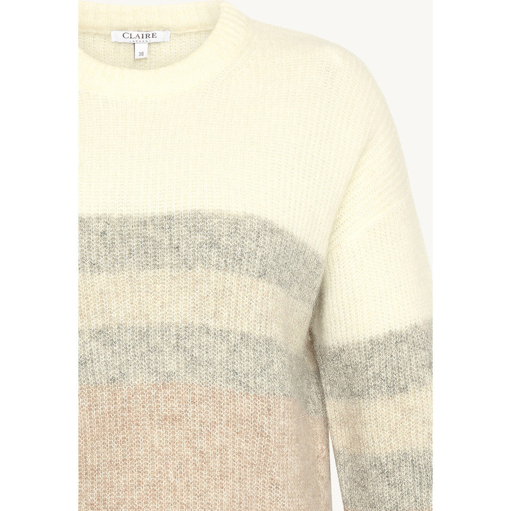 CLAIRE Knit CWPianna Stripe Pullover 13264 Atmosphere Melange