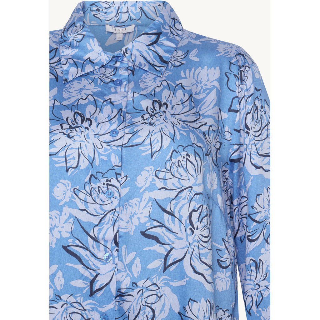 CLAIRE Shirt CWRenee Peonies Shirts 4155 Blue Iris