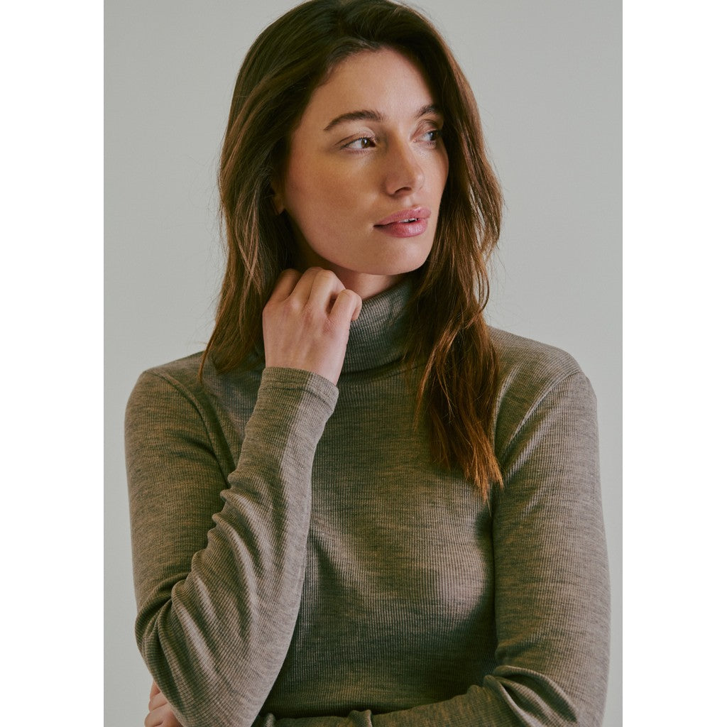 CLAIRE T-shirt CWAlys Slipdress 13575 Taupe Melange