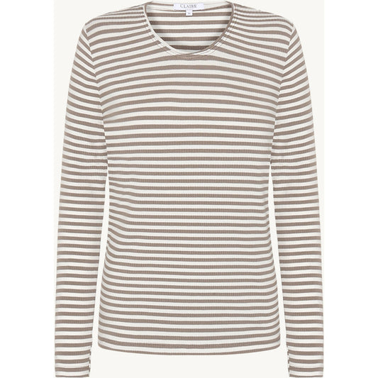 CLAIRE T-shirt CWAmy Stripe T-shirt L/S 4522 Fossil