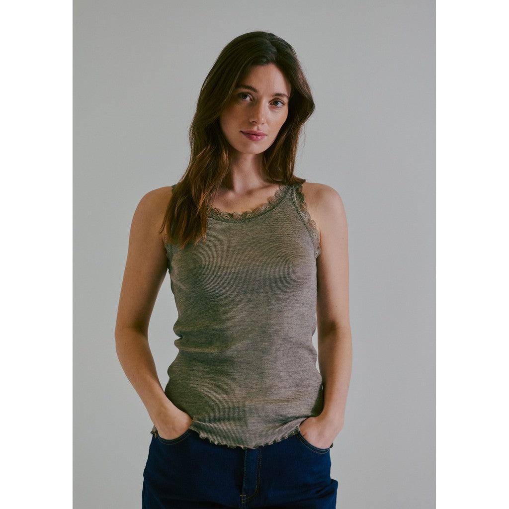 CLAIRE T-shirt CWAngela Tops 13575 Taupe Melange