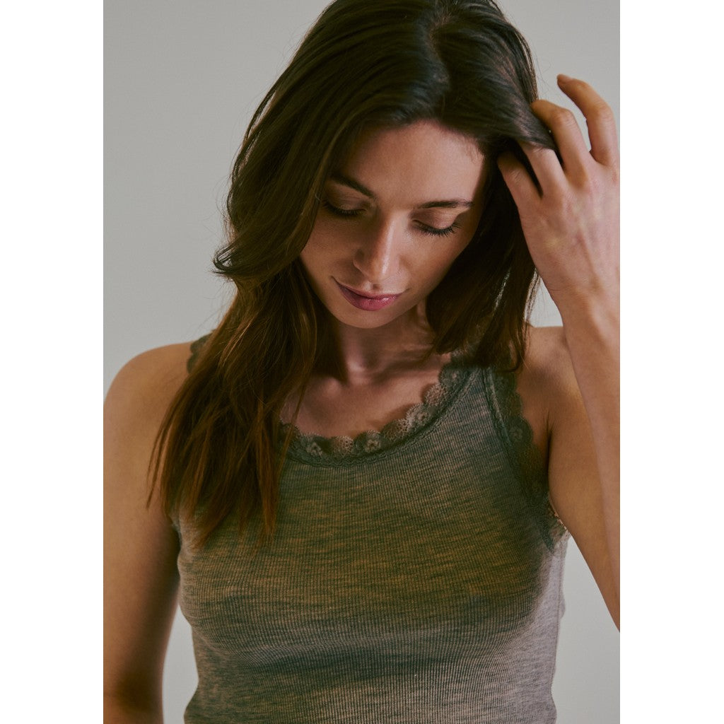 CLAIRE T-shirt CWAngela Tops 13575 Taupe Melange
