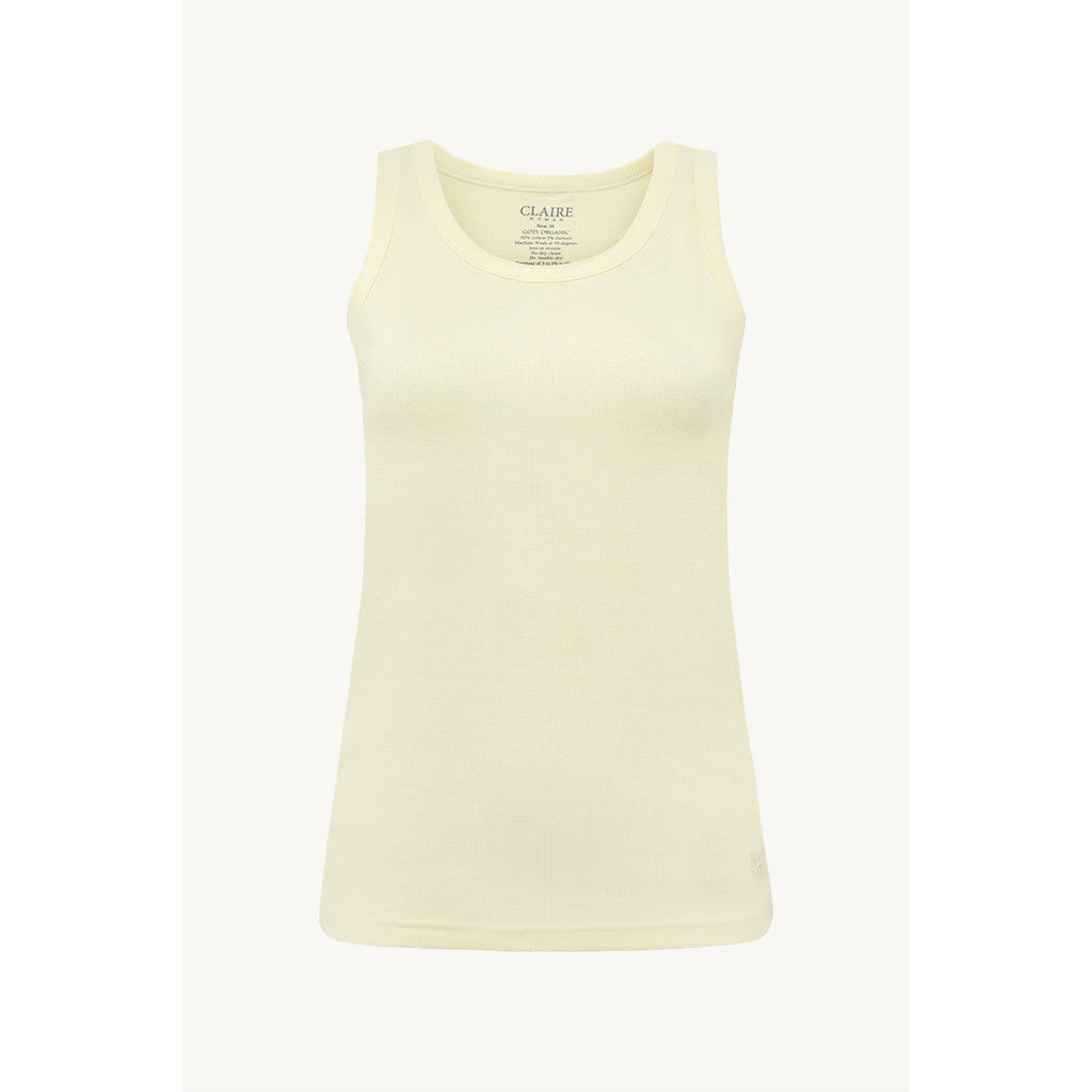 CLAIRE T-shirt CWAvery Tank Top 4626 Pale Yellow