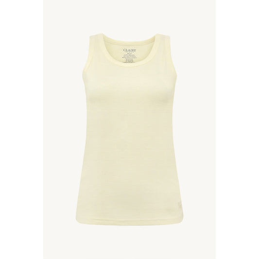 CLAIRE T-shirt CWAvery Tank Top 4626 Pale Yellow